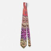 Groovy Abstracte Digitale Funky Boho Spiraal Fract Stropdas (Voorkant)