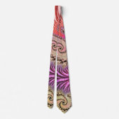 Groovy Abstracte Digitale Funky Boho Spiraal Fract Stropdas (Achterkant)