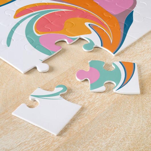 Groovy Abstracte kleurrijke marble Psychedelic Art Legpuzzel (Zijkant)