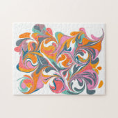 Groovy Abstracte kleurrijke marble Psychedelic Art Legpuzzel (Horizontaal)