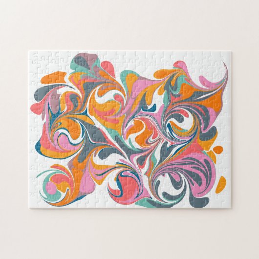 Groovy Abstracte kleurrijke marble Psychedelic Art Legpuzzel (Horizontaal)