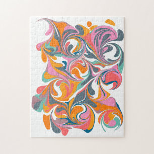 Groovy Abstracte kleurrijke marble Psychedelic Art Legpuzzel
