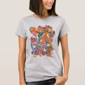 Groovy Abstracte kleurrijke marble Psychedelic Art T-shirt (Voorkant)
