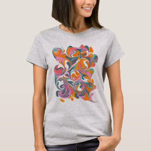 Groovy Abstracte kleurrijke marble Psychedelic Art T-shirt