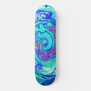 Groovy Abstracte Oceaan Blauwe en Groene Vloeibare Persoonlijk Skateboard