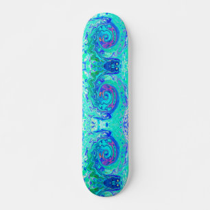 Groovy Abstracte Oceaan Blauwe en Groene Vloeibare Persoonlijk Skateboard
