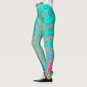 Groovy Abstracte Retro Rainbow Atomic Waves Leggings (Links)