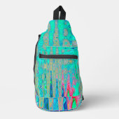 Groovy Abstracte Retro Rainbow Atomic Waves Sling Bag (Voorkant)