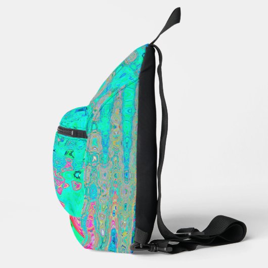 Groovy Abstracte Retro Rainbow Atomic Waves Sling Bag (Rechts)