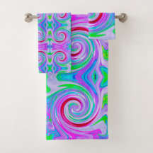 Groovy Abstracte Rode Draaikolk op Paars en Roze