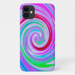 Groovy Abstracte Rode Draaikolk op Paars en Roze Case-Mate iPhone Case