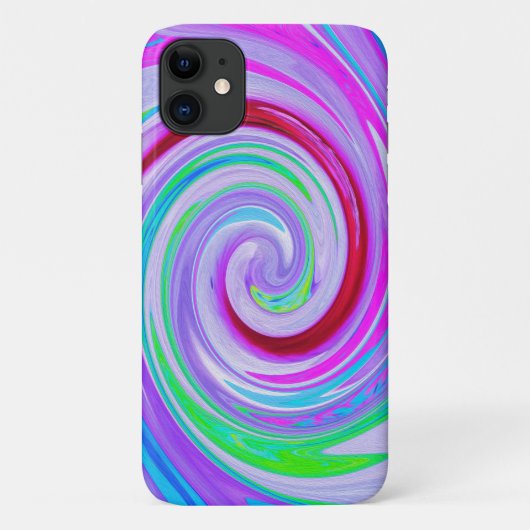 Groovy Abstracte Rode Draaikolk op Paars en Roze Case-Mate iPhone Case (Achterkant)