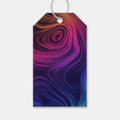 Groovy Abstracte Swirls en Circles Cool Birthday Cadeaulabel (Achterkant)