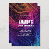 Groovy Abstracte Swirls en Circles Cool Birthday Kaart (Voorkant / Achterkant)