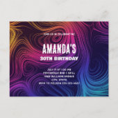 Groovy Abstracte Swirls en Circles Cool Birthday Uitnodiging Briefkaart (Voorkant)