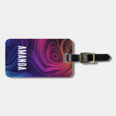 Groovy Abstracte Swirls en Cirkels Cool Bagagelabel (Voorkant horizontaal)