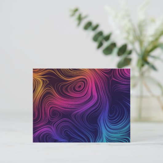 Groovy Abstracte Swirls en Cirkels Cool Briefkaart (Staand voorkant)