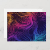 Groovy Abstracte Swirls en Cirkels Cool Briefkaart (Voorkant / Achterkant)