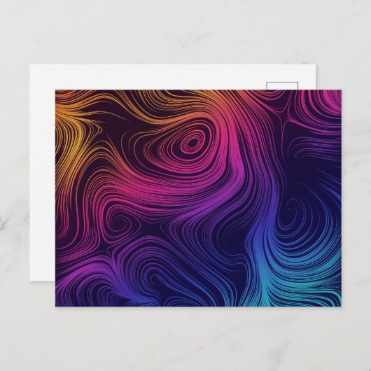 Groovy Abstracte Swirls en Cirkels Cool Briefkaart (Voorkant / Achterkant)