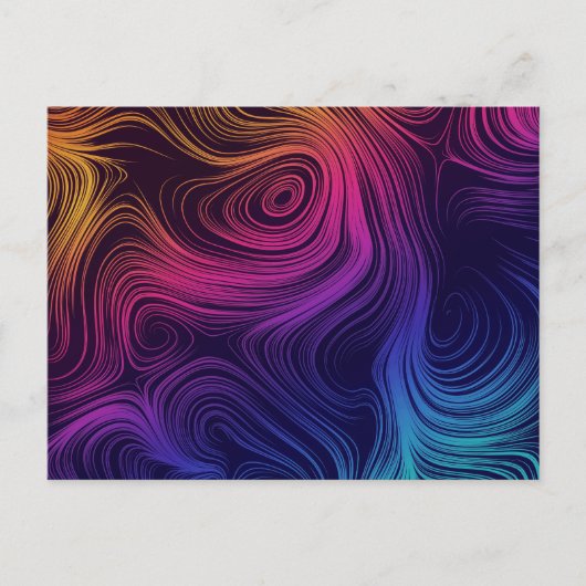 Groovy Abstracte Swirls en Cirkels Cool Briefkaart (Voorkant)