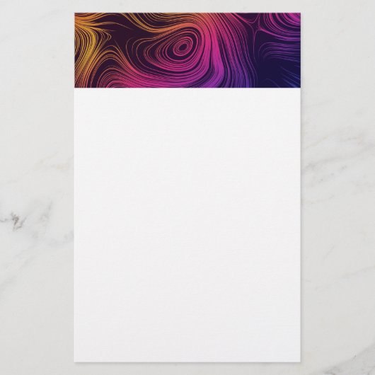 Groovy Abstracte Swirls en Cirkels Cool Briefpapier (Voorkant)