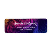 Groovy Abstracte Swirls en Cirkels Cool Etiket (Voorkant)