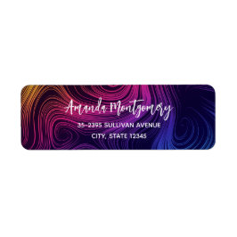 Groovy Abstracte Swirls en Cirkels Cool Etiket