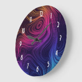 Groovy Abstracte Swirls en Cirkels Cool Grote Klok (Hoek)