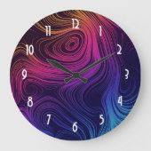 Groovy Abstracte Swirls en Cirkels Cool Grote Klok (Voorkant)