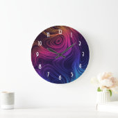 Groovy Abstracte Swirls en Cirkels Cool Grote Klok (Huis)