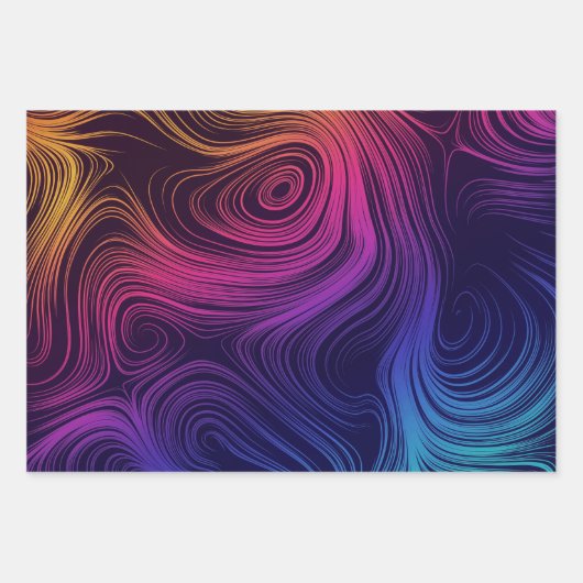 Groovy Abstracte Swirls en Cirkels Cool Inpakpapier Vel (Voorkant 2)