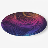 Groovy Abstracte Swirls en Cirkels Cool Papieren Bordje (Gekanteld)