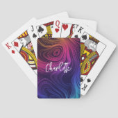 Groovy Abstracte Swirls en Cirkels Cool Pokerkaarten (Achterkant)