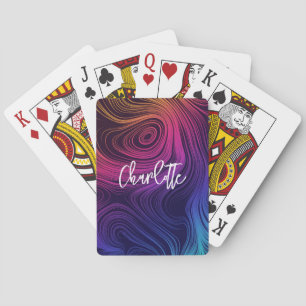 Groovy Abstracte Swirls en Cirkels Cool Pokerkaarten