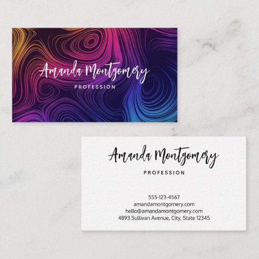 Groovy Abstracte Swirls en Cirkels Cool Visitekaartje (Voorkant / Achterkant)