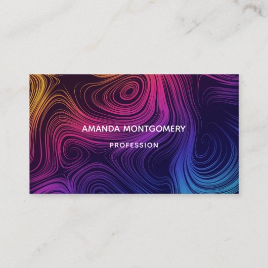 Groovy Abstracte Swirls en Cirkels Cool Visitekaartje (Voorkant)