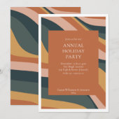 Groovy Abstracte Terracotta Kantoor Holiday Partij Kaart (Voorkant / Achterkant)