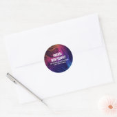 Groovy Abstracte wervelingen en cirkels Koel adres Ronde Sticker (Envelop)