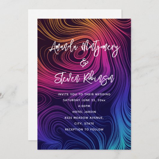 Groovy Abstracte wervelingen en cirkels Patroon br Kaart (Voorkant / Achterkant)