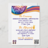 Groovy Afstudeerder Retro Disco Peace 2023 Afstude Kaart (Achterkant)