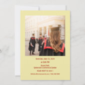 Groovy Afstudeerder - Retro Style Afstuderen Invit Kaart (Achterkant)