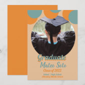 Groovy Afstuderen Stippen Foto aankondiging (Voorkant / Achterkant)