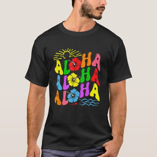 Groovy Aloha Hawaii Beach Summer Vacation Family C T-shirt (Voorkant)