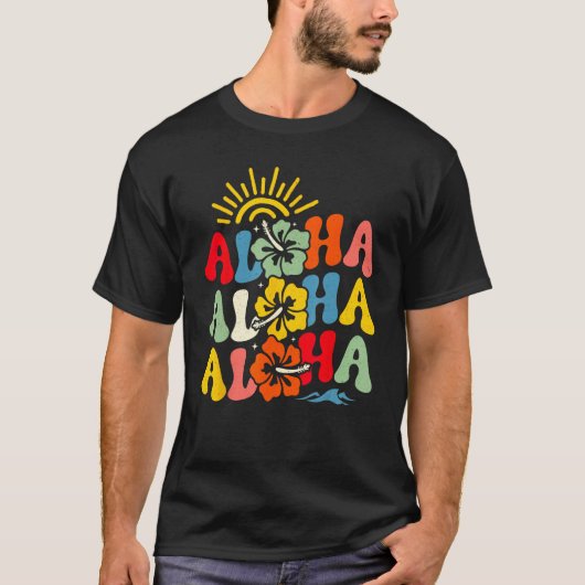 Groovy Aloha Hawaii Hawaiian Beach Summer Vacation T-shirt (Voorkant)