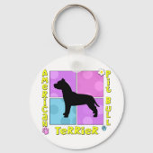 Groovy American Pit Bull Terrier Sleutelhanger (Voorkant)