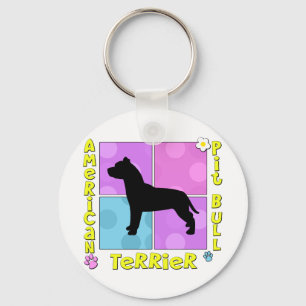 Groovy American Pit Bull Terrier Sleutelhanger