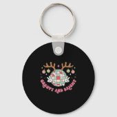 Groovy And Bright Merry Christmas Disco Ball Reind Sleutelhanger (Voorkant)
