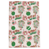 Groovy and Bright Pink and Green Retro Holiday Medium Cadeauzakje (Voorkant)