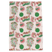 Groovy and Bright Pink and Green Retro Holiday Medium Cadeauzakje (Achterkant)