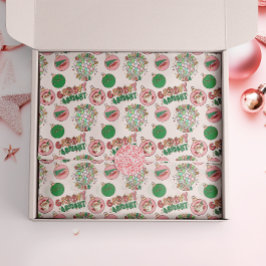 Groovy and Bright Pink and Green Retro Holiday Tissuepapier